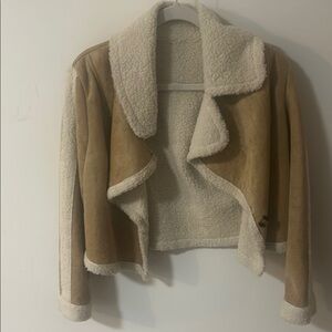 Cozy Tan and Cream Shearling Jacket